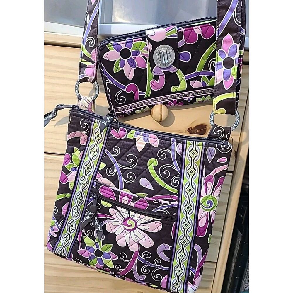 Vera Bradley Iconic Hipster Crossbody Set EUC
